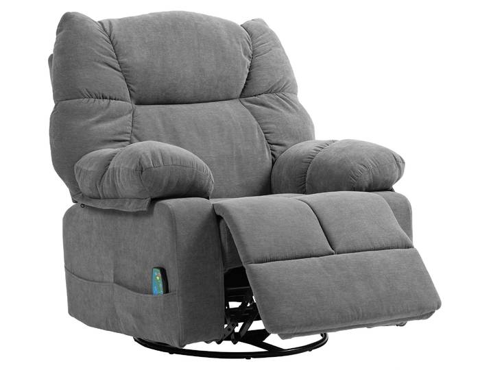 HOMCOM Relaxsessel mit Massagefunktion, Drehbarer Massagesessel, Fernbedienung
