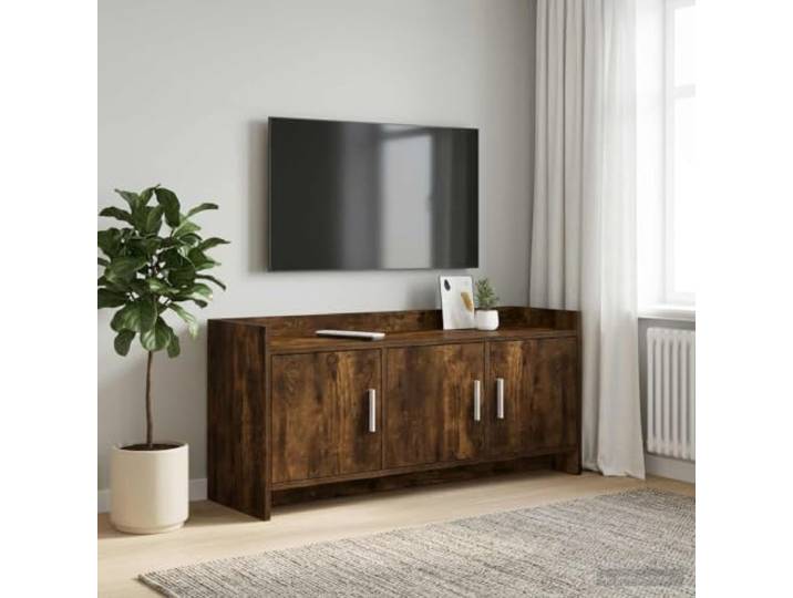 GKMBCVDFR TV-Schrank 102 x 33 x 47 cm Geräucherte Eiche Holzwerkstoff Geräucherte Eiche, Holzwerkstoff, Metallgriffe, viel Stauraum, einfache Montage, pflegeleicht