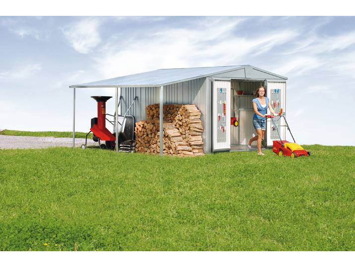 Biohort Seitendach für Gerätehaus Europa 4/5 Silber