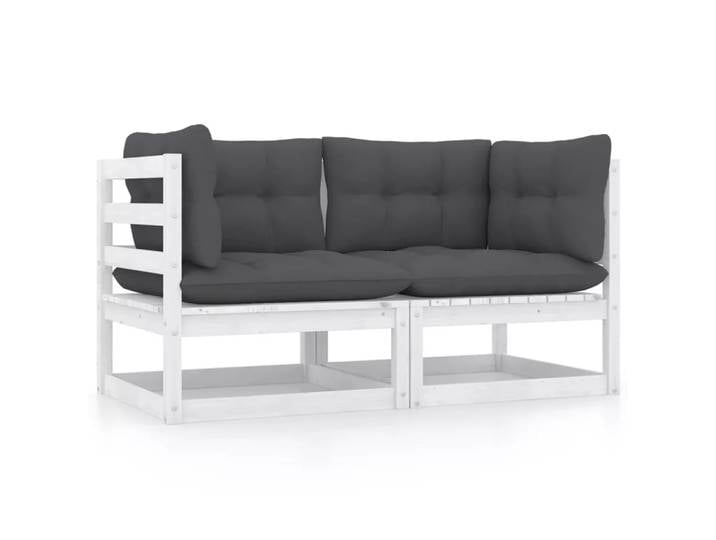 VidaXL - 2-sitzer-sofa kiefernholz, One Size, Weiss