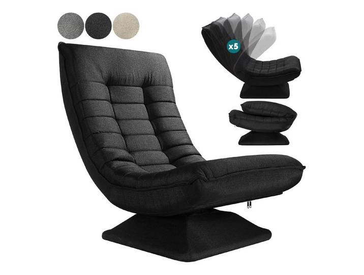 Casaria Relaxsessel Aberdeen, verstellbare Lehne Drehbar Klappbar 150kg Belastbarkeit 60x105x87cm