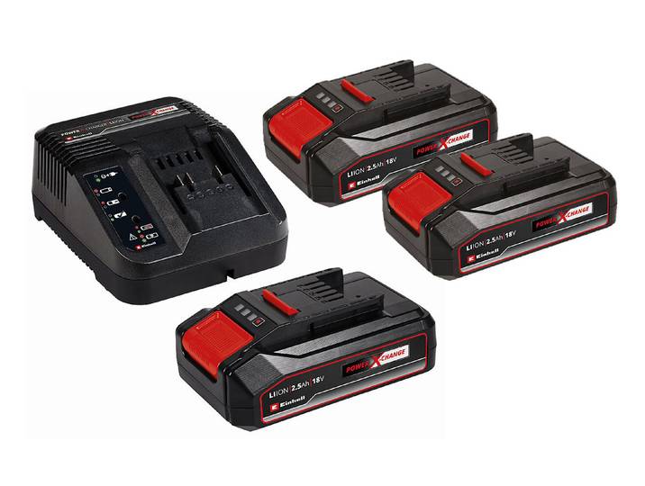 Einhell Akku-Starter-Kit PXC Ladegerät mit 3 Akkus 18 V 2.5 Ah