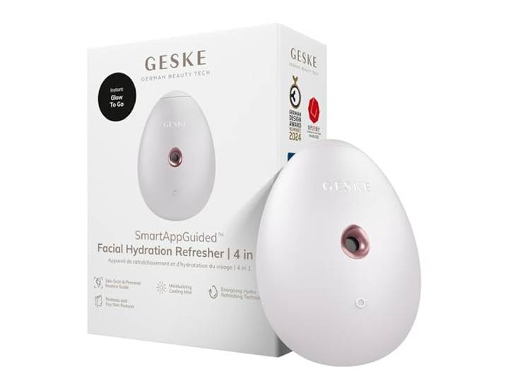 GESKE SmartAppGuided™ Facial Hydration Refresher 4 in 1 Waterverstuiver Gezichtsstomer Waterspray Face mist Gezichtsreinigingsapparaat Mist Cosmetica Natuurlijke glans