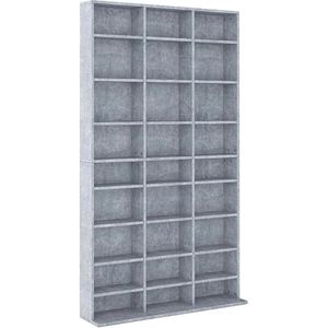 Vicco CD-Regal Jukebox, beton grau, aus Holz, 102 x 178 x 23cm, 27 Fächer