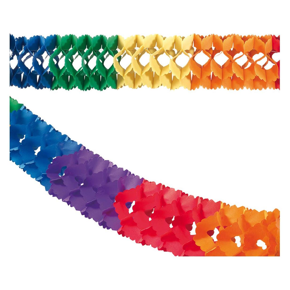 Tib Girlande bunt 5 m x 15 cm, in SB-Packung, schwer entflammbar (14102)