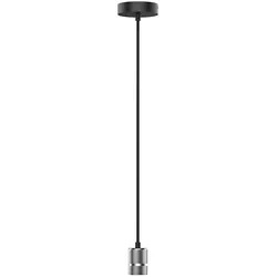 LightMe Aufbau-Pendelleuchte LOFT, mit Textilkabel 200cm, E27 max. 25W, 3-polig, nickel LM85092