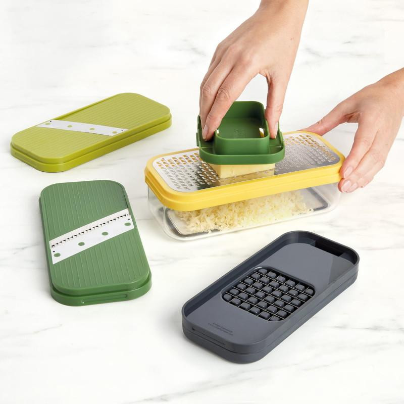 Joseph Joseph Multi-Prep Compact mandoline met opvangbak, 6-delig