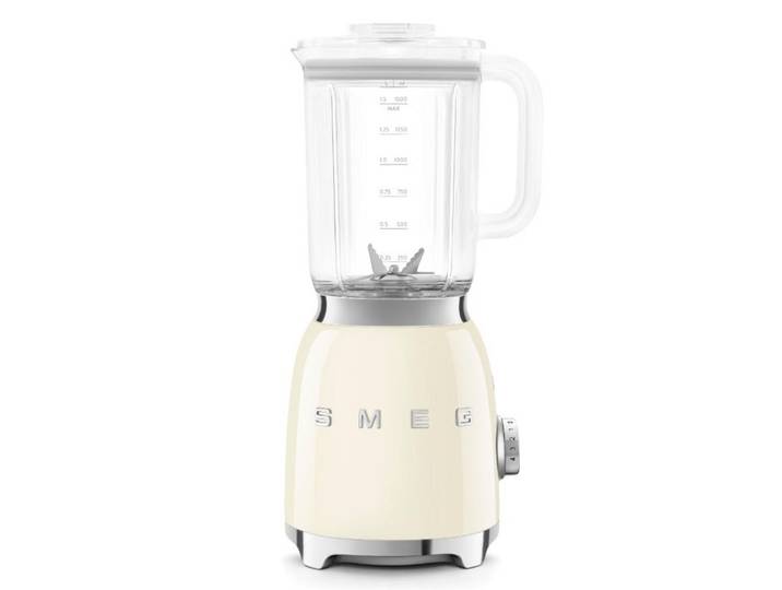 Smeg Standmixer 50's Style, Creme, Metall, Kunststoff, 1,5 L, 19.7x39.7x16.3 cm, Überhitzungsschutz, Messer aus Edelstahl, Pulse-Funktion, verschiedene Geschwindigkeitsstufen, einfache Reinigung, Sicherheitsschaltung, Nachfüllöffnung im Deckel, Ice-Crush-Funktion, Smoothie-Funktion, rutschfeste Füße, abnehmbarer Mixbehälter, Küchengeräte, Mixer