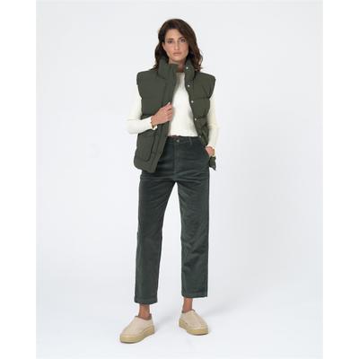 Steppweste FRESHLIONS "Fabiana", Damen, Gr. S, braun (khaki), 100% Polyester, lang, Westen Steppweste, mit Pattentaschen