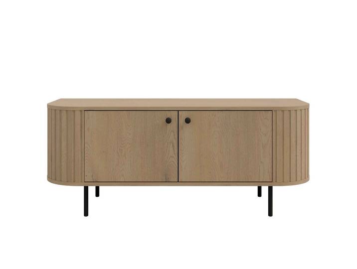 Masseno TV-Schrank BOLLA 123 cm Fernsehschrank mit 2 Türen TV-Lowboard für Wohnzimmer Modern 123x42,3x50 cm Eichefarben