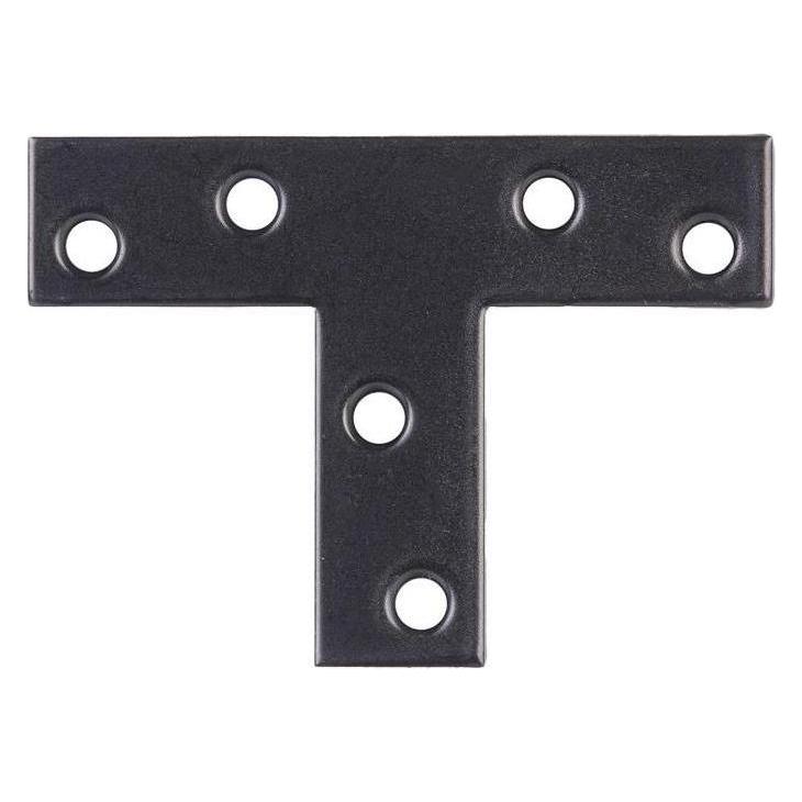GAH Flachverbinder Länge 70 mm Breite 16 mm Stärke 2 mm Stahl schwarz kunststoffbeschichtet (Flachverbinder, 50 Stk.) (329518)