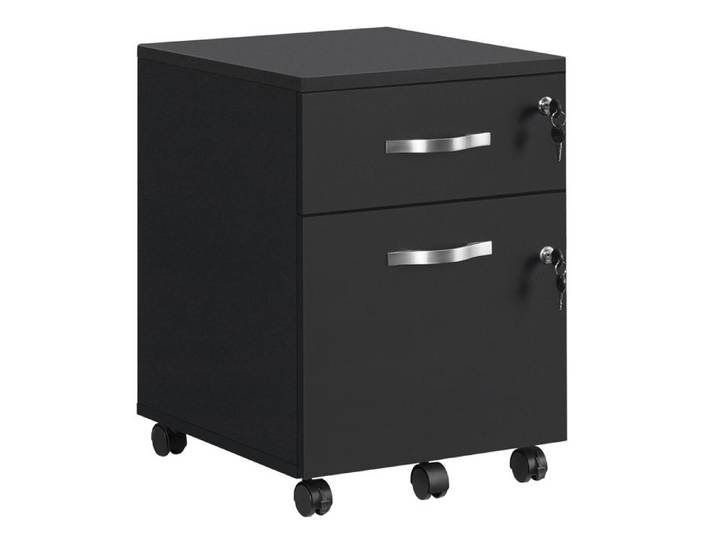 Caisson de Bureau VASAGLE - Rangement pour Dossiers Suspendus - Noir LCD22BV1
