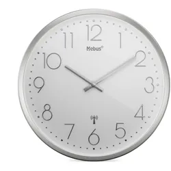 Mebus Funk-Wanduhr Ø25cm - weiß