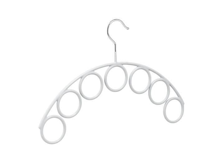 Schalhalter mit 7 Ringen Silber-Grau