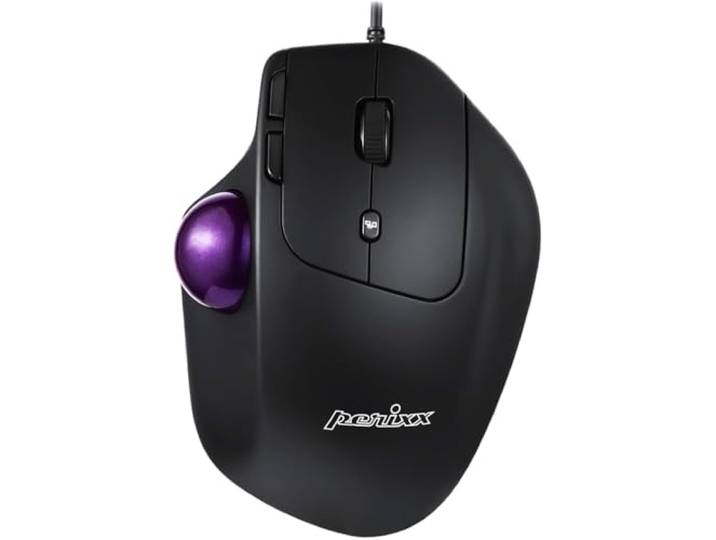 perixx PERIMICE-520 bedrade USB ergonomische trackball muis, verstelbare hoek, 8 knoppen ontwerp, zwart