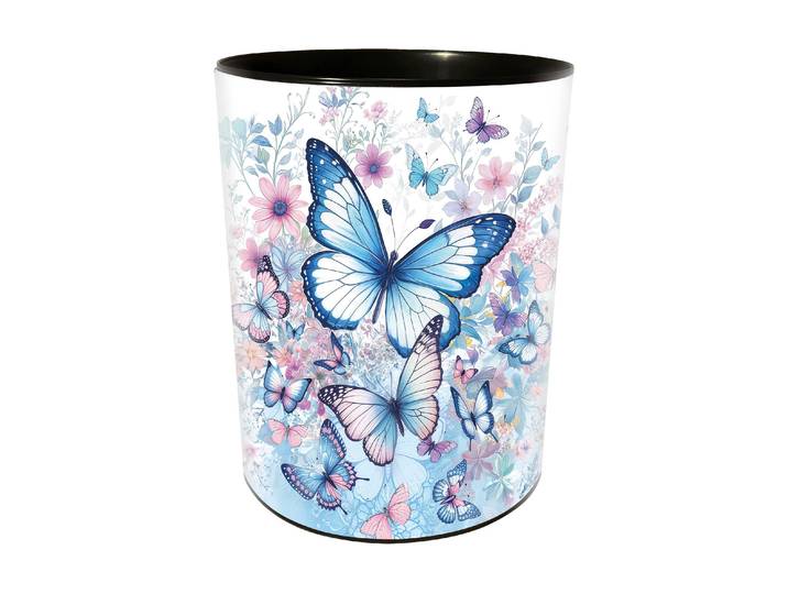 Papierkorb GOLDBUCH Schmetterlingsgarten 10 Liter , blau, H:30cm, Kunststoff, Mülleimer, Papierkorb