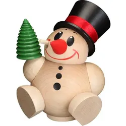 Seiffener Volkskunst Kugelräucherfigur Cool-Men mit Baum Größe 11 cm
