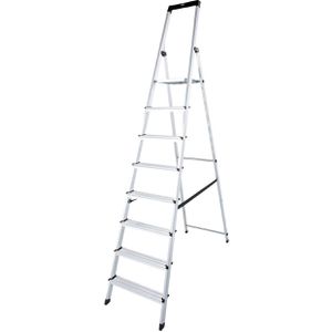 Krause Stehleiter Monto Solidy, 126269, mit Plattform, aus Aluminium, bis 150kg, mit 8 Stufen