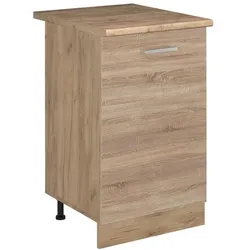 Vicco, Regal, Küchenunterschrank R-Line, Sonoma/Goldkraft Eiche, 50 cm Arbeitsplatte Goldkraft Eiche (60 x 50 x 81.60 cm)