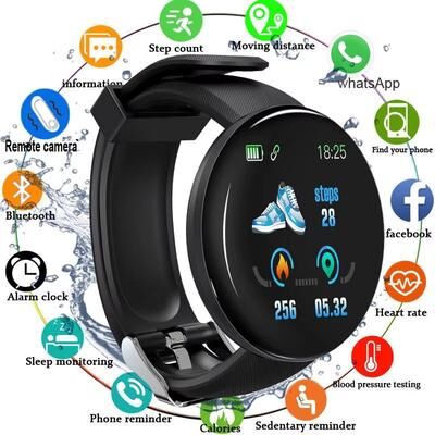 Inspired Finds D18 Smart Fitness Tracker Watch For Men And Women purple