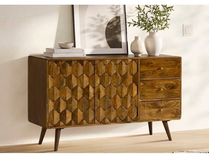 Sideboard 140x79cm 'Kalani' Mango massiv braun lackiert