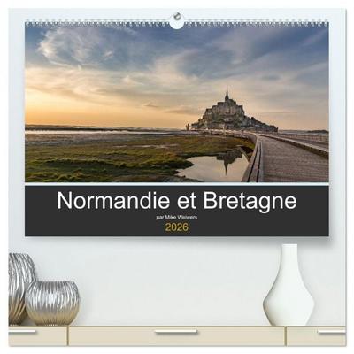 Normandie et Bretagne (Calendrier mural 2026 DIN A2 vertical) calendrier de bureau