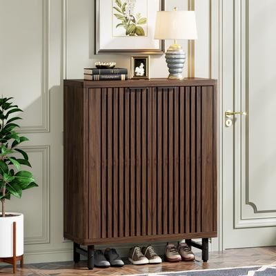 1Easylife 24 Pairs Shoe Storage Cabinet with Door for Entryway Living Room