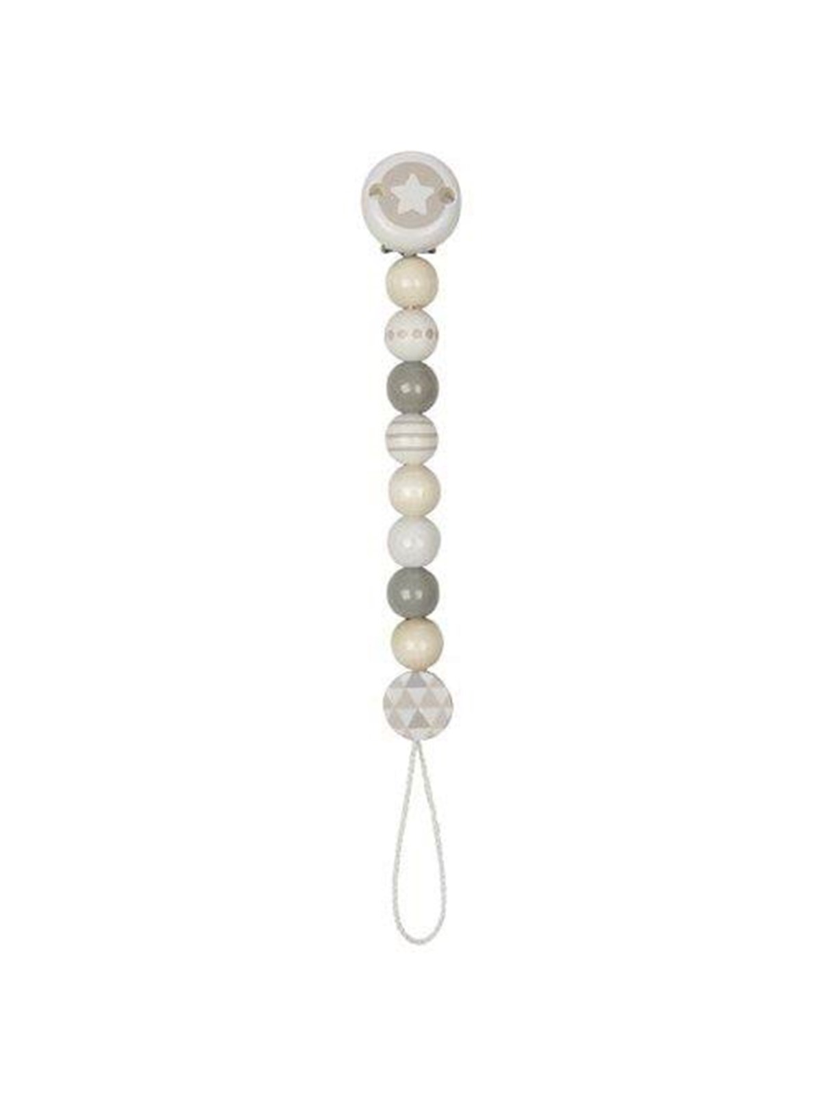 Goki Wooden Pacifier Chain Star Gray