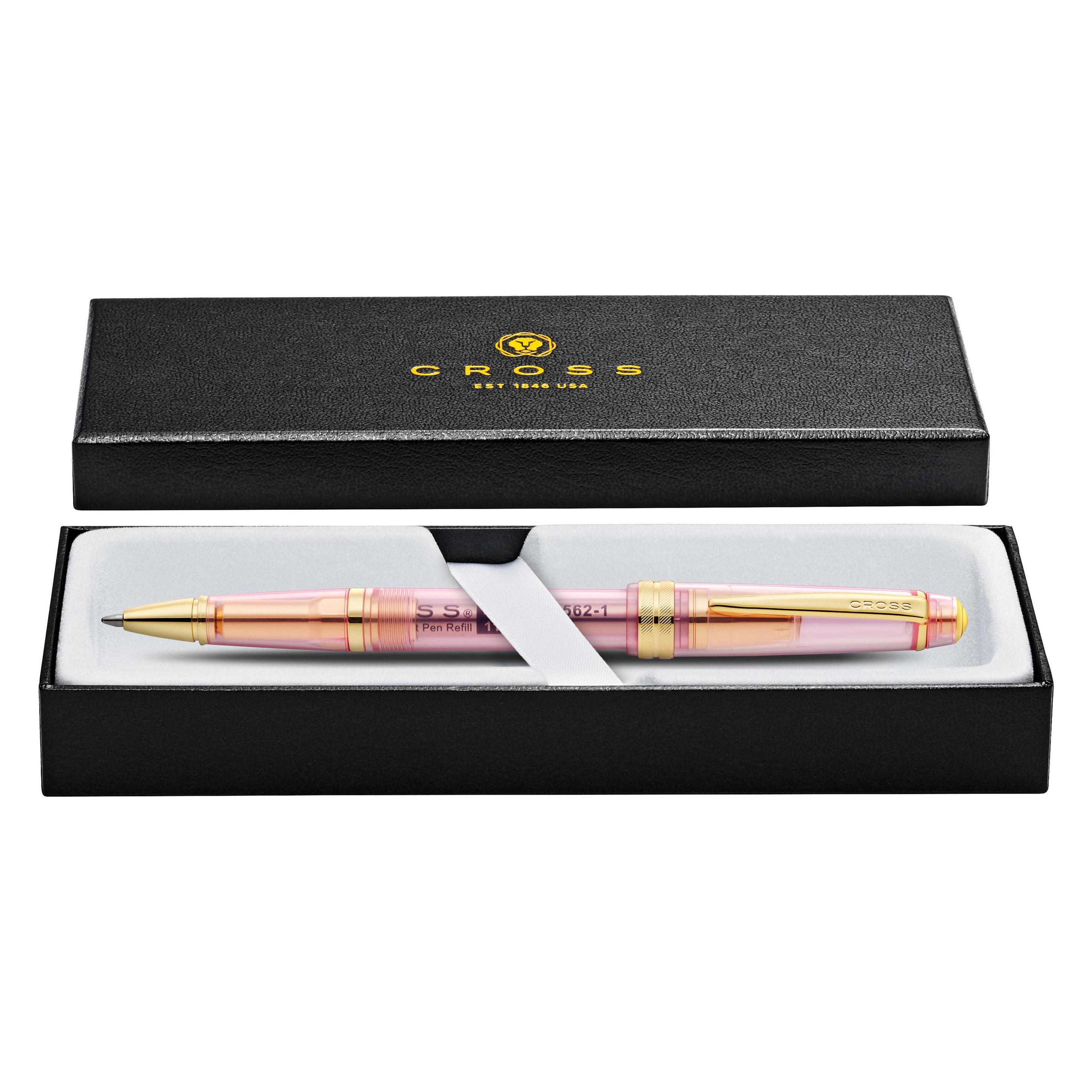 Cross Kugelschreiber Bailey Light transl. rosa Saphir/Gold,aus Kunststoff (AT0742-20-CR)