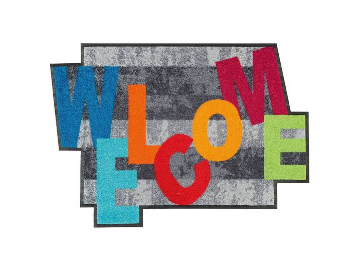 Fuß- & Sauberlaufmatte Crazy Welcome 60 x 0 x 85cm Grau