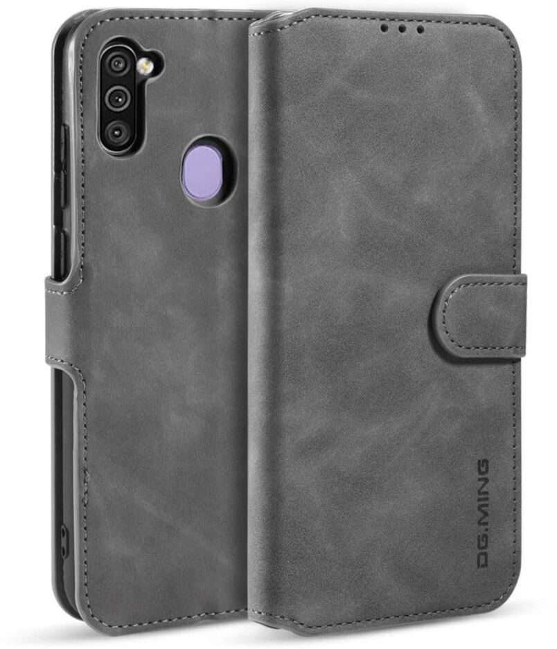 DG. Ming Samsung Galaxy M11 DG.MING Retro Læder Cover m. Kortholder - Grå