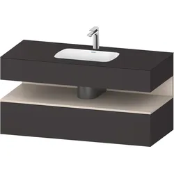 Duravit Collection One Einbauwaschtisch mit Konsolenwaschtischunterbau, 1200x550x600mm, Nische Taupe Matt, QA4787091800000, Farbe: graphit supermatt