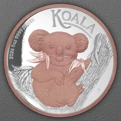 Silbermünze 5oz "Koala" 2026 (PP/HR/rosévergoldet) (Australien)