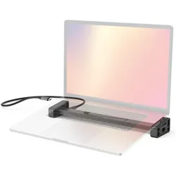 Hama Connect2Office Work (USB-C, 12 Ports), Dockingstation + USB Hub, Grau, Schwarz