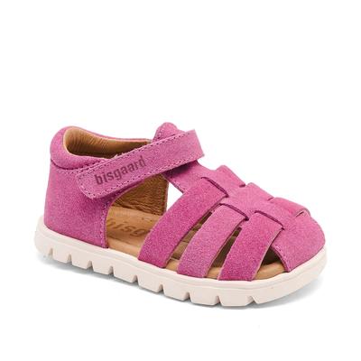 Sandale BISGAARD "beka s Weite: normal", Jungen, Gr. 26, chromfrei gegerbt vegetabil gegerbt, pink, Leder, Schuhe Sandale, Klettschuh mit Lederinnenausstattung, Größenschablone zum Download