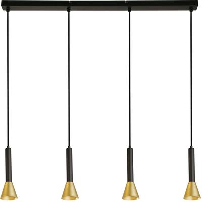 SEARCHLIGHT Pendelleuchte "Signal 4Lt Strahler - Schwarzes & Goldenes Metall", gold (schwarz, goldfarben), H: 28cm, 1 Stk., Leuchten, Pendelleuchte