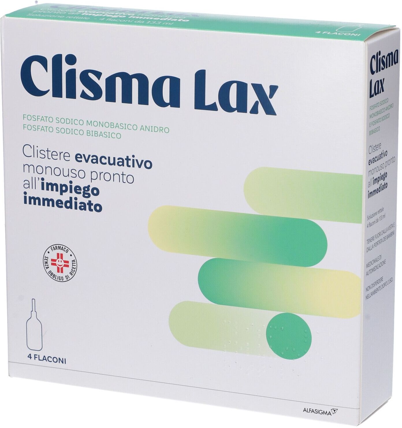 ALFASIGMA SpA Clisma Lax Soluzione Rettale - 4 Flaconi da 133 ml