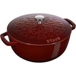 Staub Schmorpfanne Chistera 24 cm, La Marmite, Bordeaux, Gusseisen, Pfanne + Kochtopf, Rot
