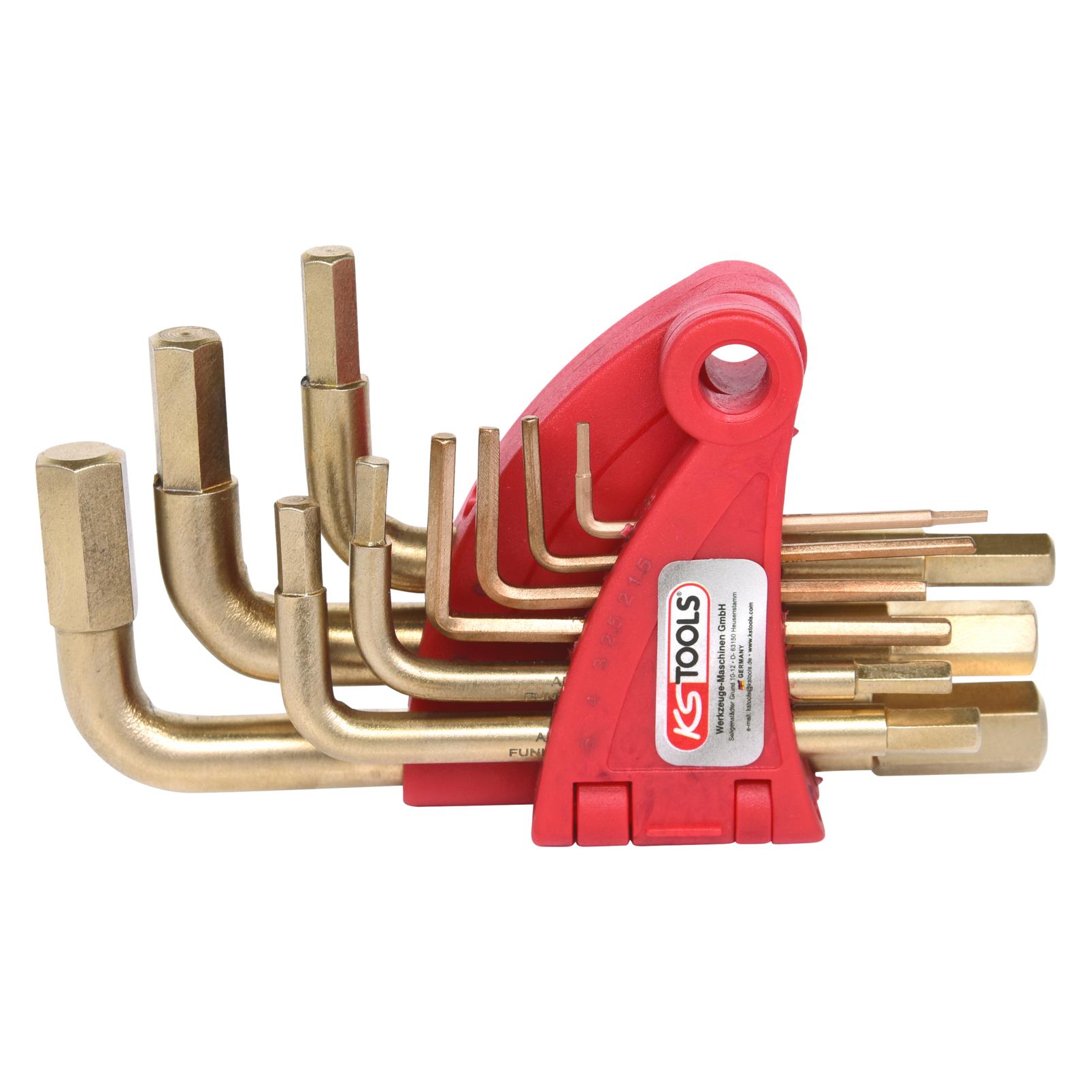 KS Tools BRONZEplus Winkelstiftschlüssel-Satz, Innensechskant, metrisch, 9 Teile (963.1513)