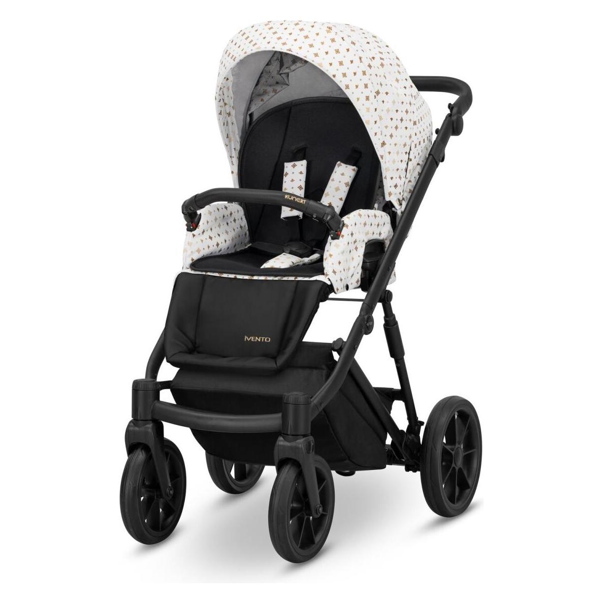 Kunert Ivento 2in1 Kinderwagen mit schwarzem Rahmen und weissem Stil (65280524)
