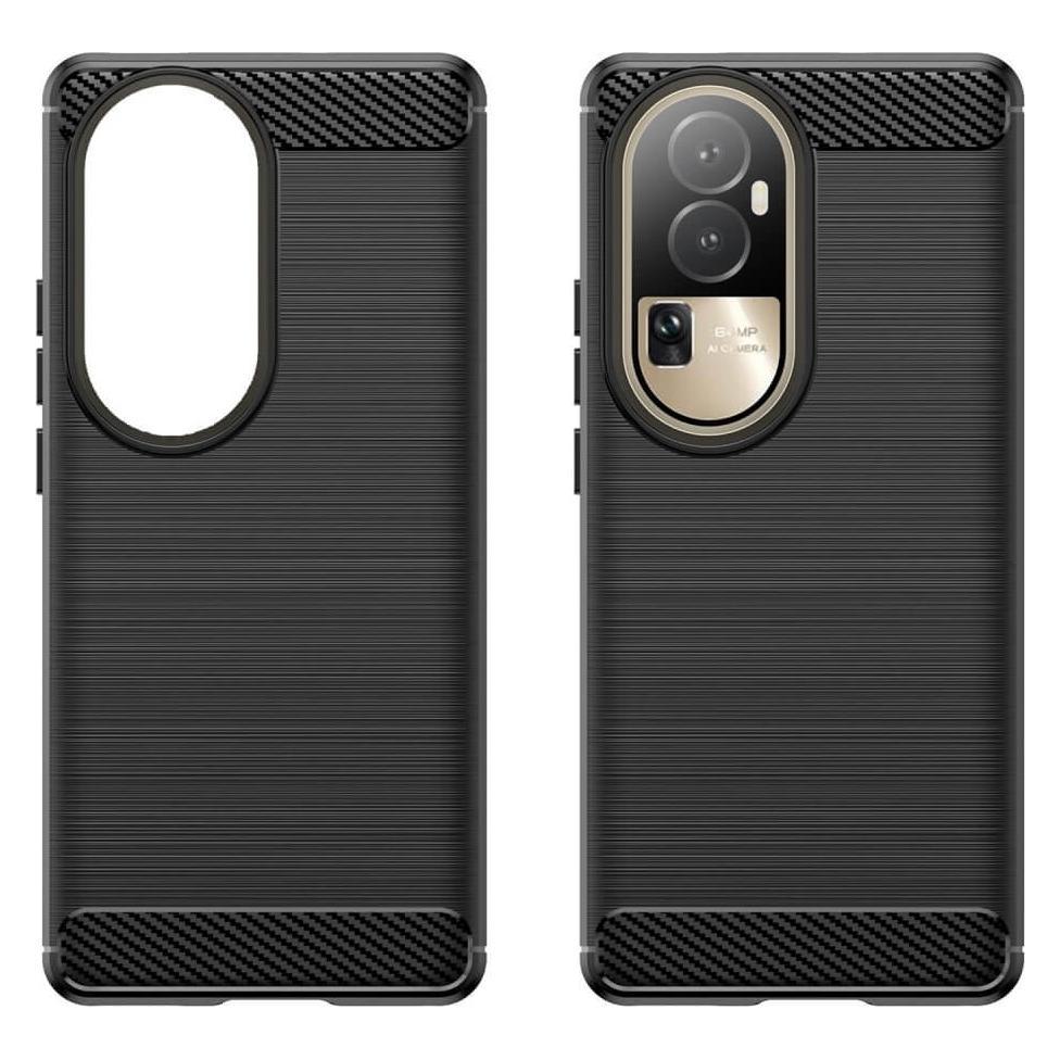 Cover-Discount OPPO Reno 10 / 10 Pro - Metall Carbon Look Hülle schwarz (OPPO Reno 10, Oppo Reno 10 Pro) (660152482A)