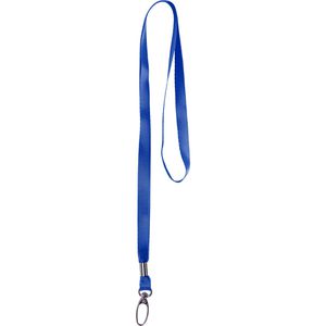 Webbomb Schlüsselband 6406, blau, Textil, Karabiner, 46 cm