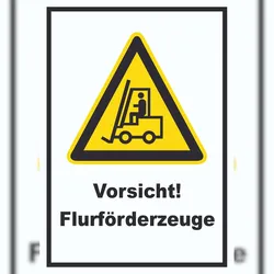 HB-Druck Achtung Gabelstapler Schild . A5 Rückseite selbstklebend