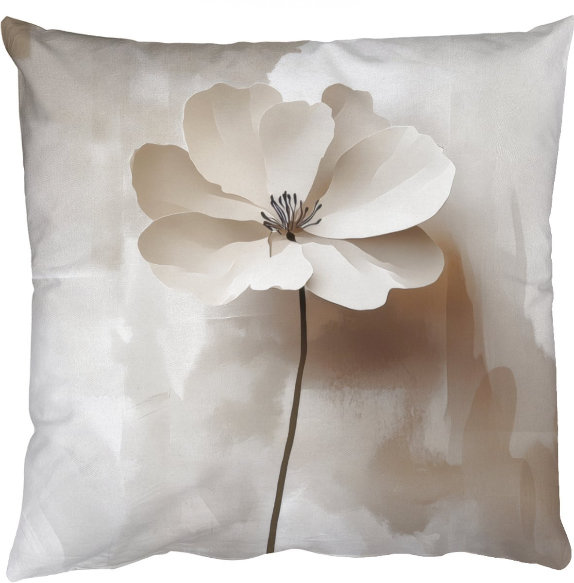 PillowMonkey Sierkussen Bloem Beige Schaduw 50 x 50 cm