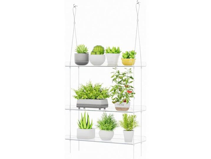 Porte Plante Interieur En Plastique Transparent À 3 Niveaux Étagère Plante Pour Pots De Fleurs À Suspendre Plantes D'Intérieur La