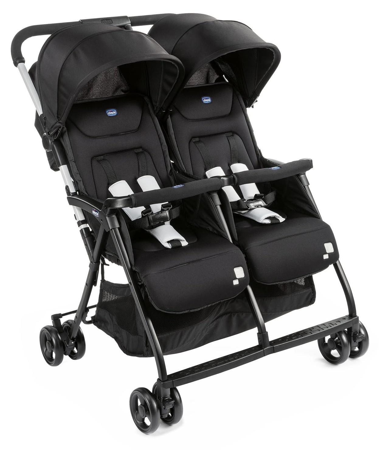 Chicco Zwillingsbuggy Ohlala Twin extralichtgewicht kinderwagen voor twee kinderen inclusief regenbescherming en mandje