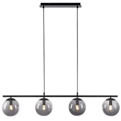 Pendelleuchte Hängelampe Esszimmerlampe Deckenleuchte Rauchglas 4-Flammig