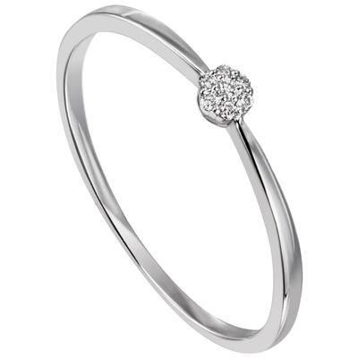 Diamantring JOBO "Ring Weißgoldring schmal zart" Gr. 54, silber (weißgold 585), Fingerringe, Damen, 54, SI = kleine Einschlüsse, Diamanten Weißgold 585, Diamanten, Weißgold 585, Diamantring, 585 Weißgold mit 7 Diamanten