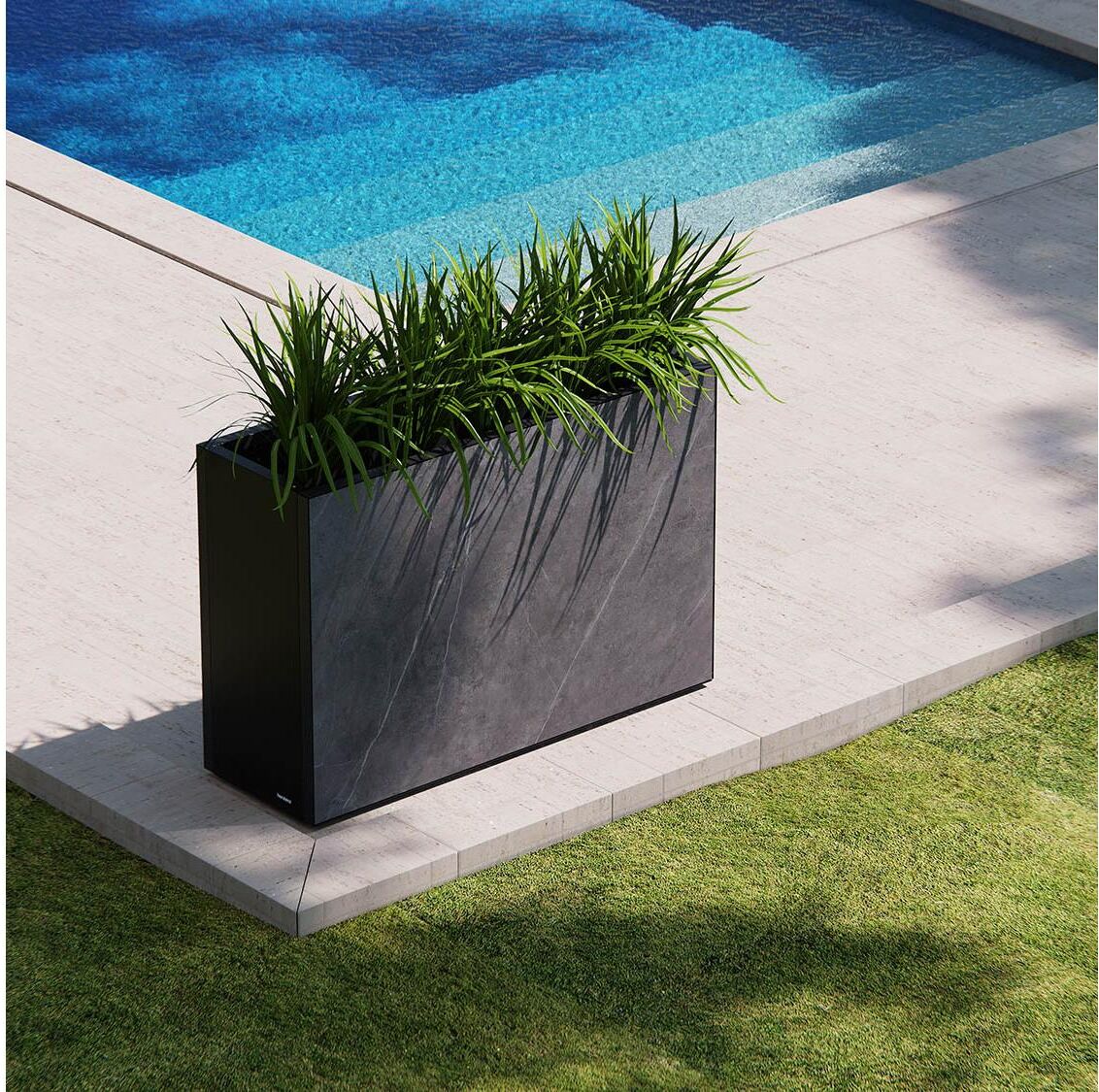 Pflanzkübel HERSTERA GARDEN "Laminate 120 x 25 x 80 cm", grau (schwarz), B:120cm H:80cm T:25cm, Pflanzgefässe, Pflanzkübel schwarz B/H/T: 120cm x 80cm x 25cm