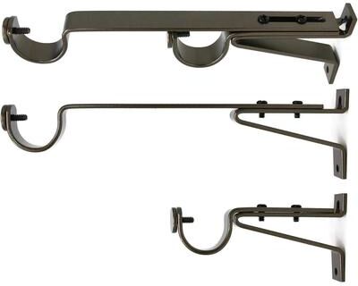 Urbanest "Long Double Drapery Curtain Window Rod Bracket Holder, Up to 1.25"" Rod"